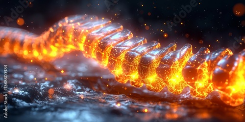 Stunning 3D Render of a Glowing Spinal Cord