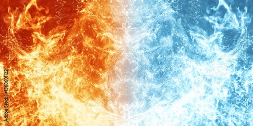 Vivid Abstract Background of Fire and Ice
