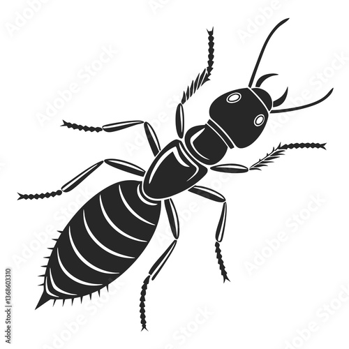 termite black silhouette icon vector