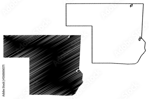 Northern state (Republic of the Sudan, North Sudan) map vector illustration, scribble sketch Northern map