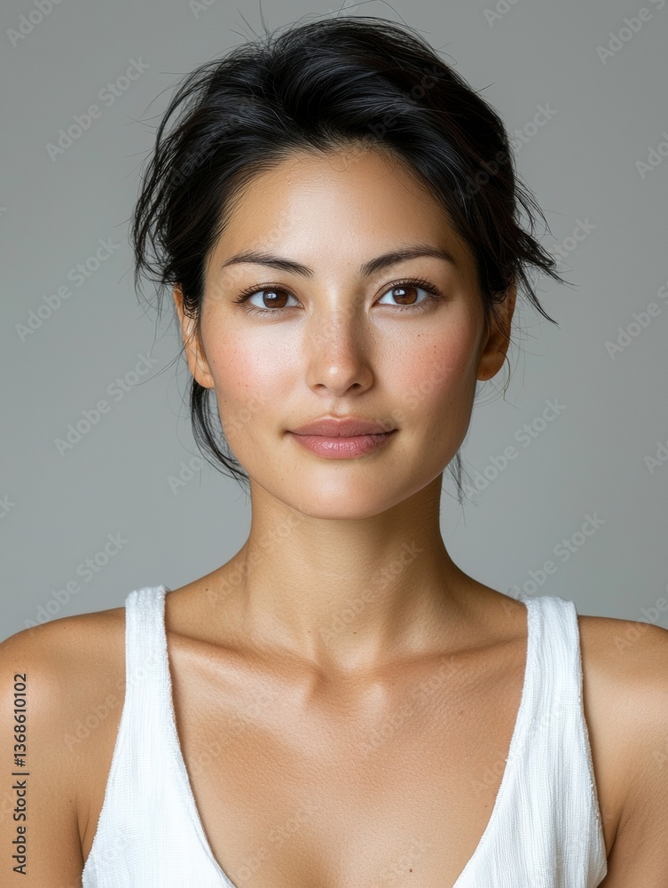Serene Portrait of Young Asian Woman with Natural Beauty and Fresh Skin Serene Portrait of Young Asian Woman with Natural Beauty and Fresh Skin