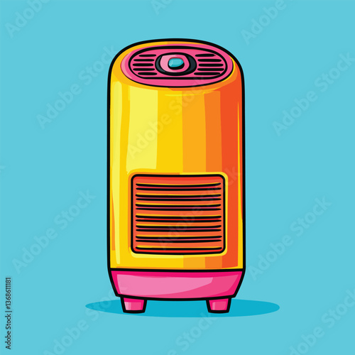 cartoon air cooler no details solid background