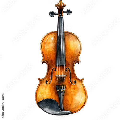 A watercolor vector of a viola, isolated on a white background. viola vector

