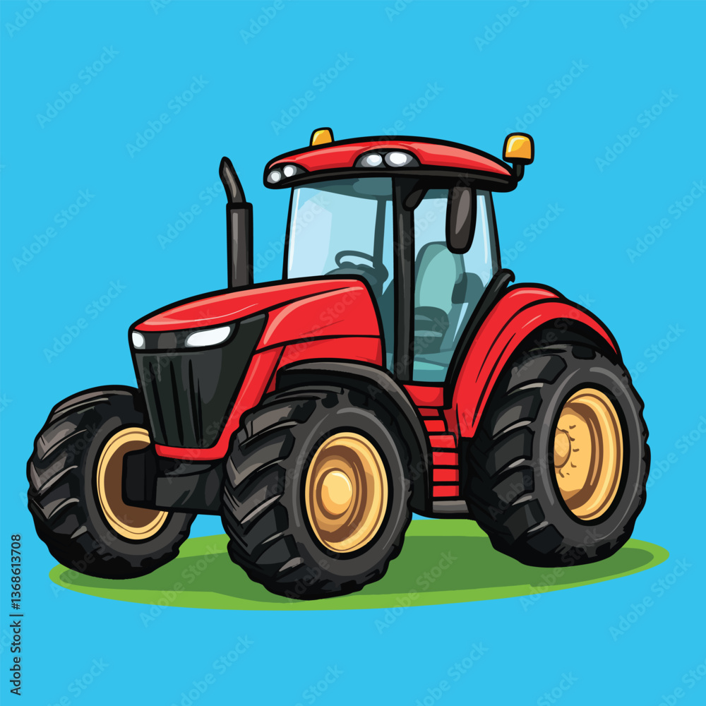 cartoon cute Tractor mascot solid background cartoon cute Tractor mascot solid background