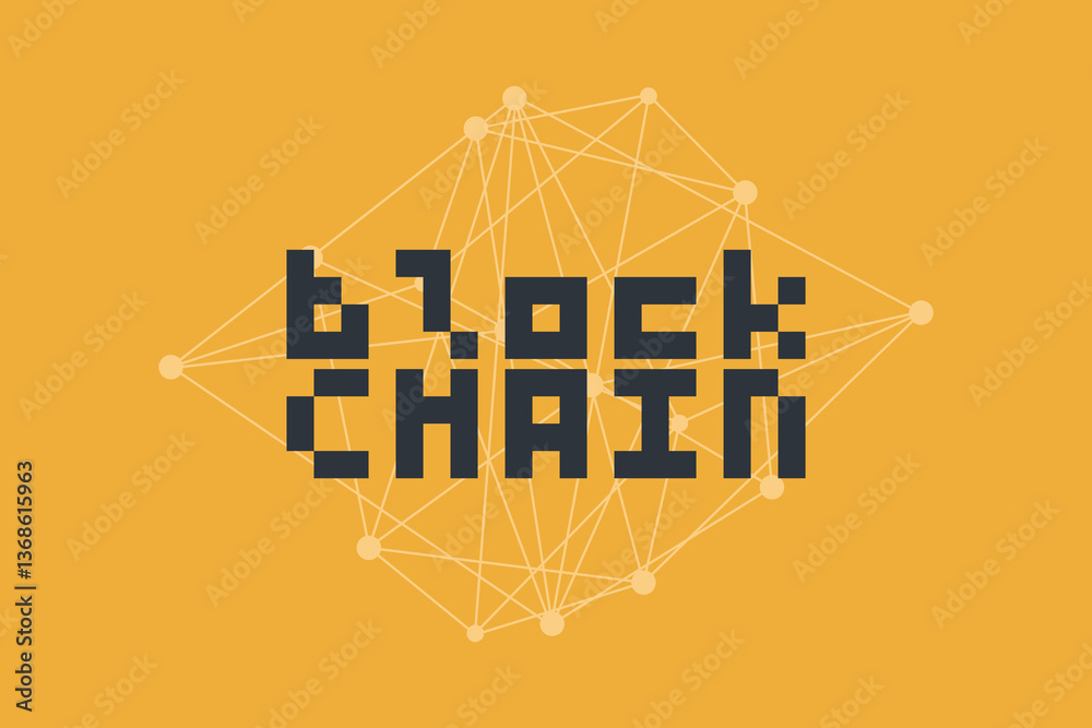 Fototapeta premium Blockchain technology. Decentralization. Decentralized finance, business, finance, cryptocurrency, digital global trade, payment, exchange. Vector network pattern