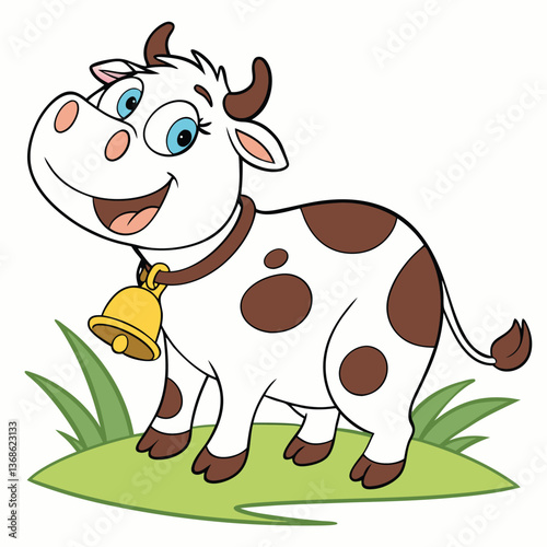 A Cow smiling cartoon vector