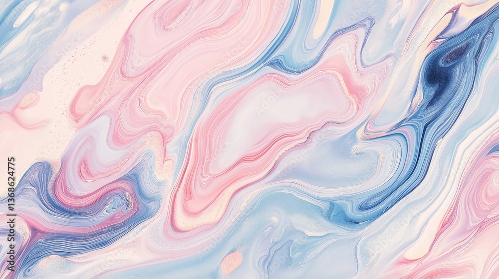 Fototapeta premium A fluid marble effect in soft pastel shades blending seamlessly