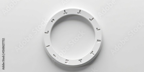 Minimalist White Circular Design Element with Engraved Markings A Contemporary Abstract Composition for Modern Designs