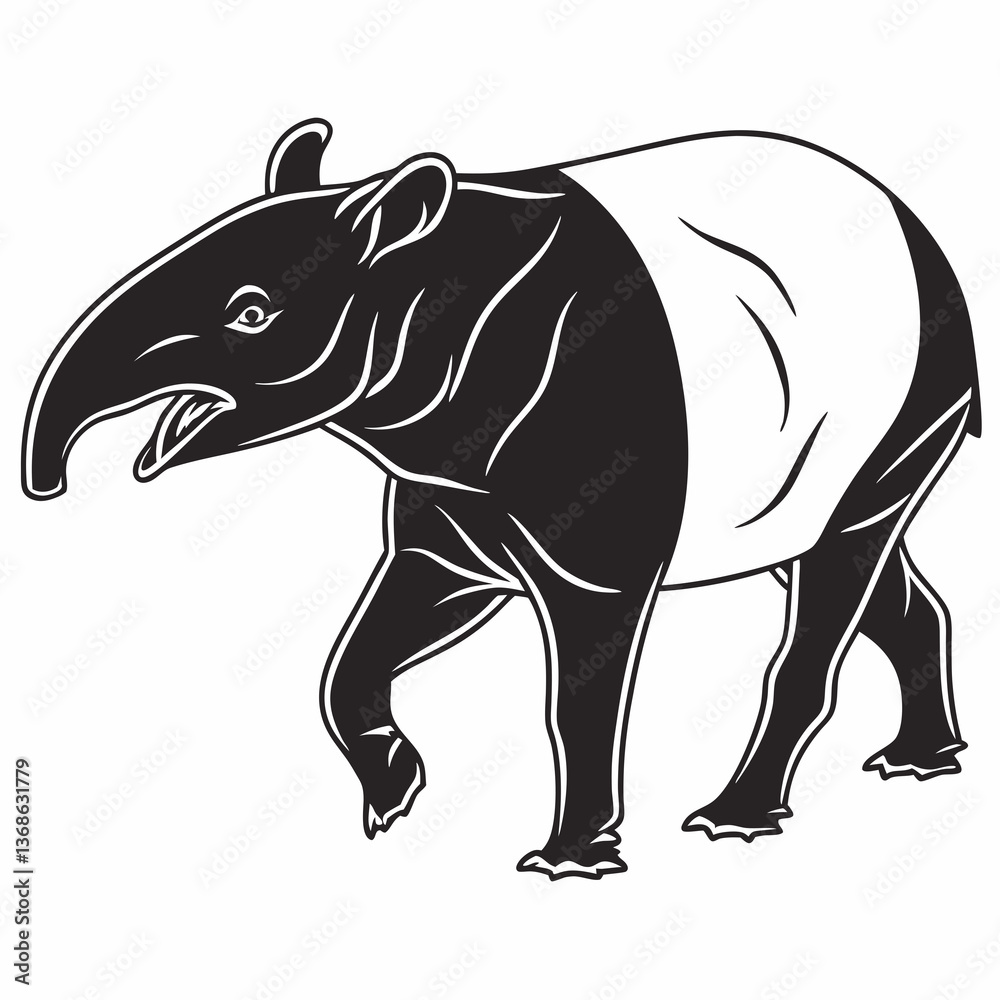 Obraz premium tapir black silhouette icon vector