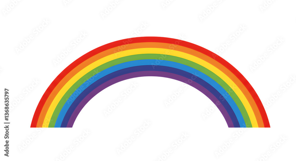 Vibrant rainbow arc with transparent background, perfect for digital design and overlay applications, evoking hope and positivity