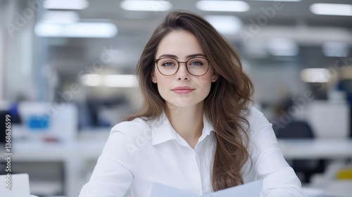 Confident professional woman in office setting