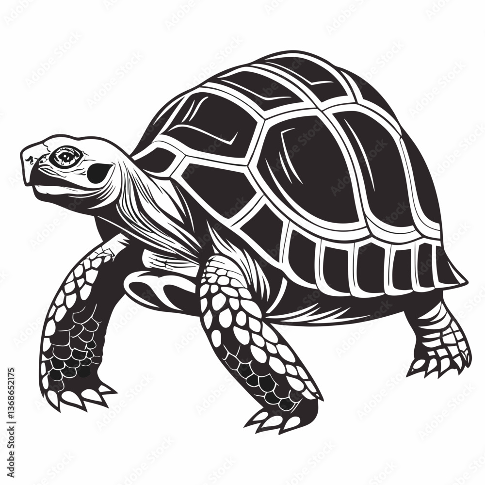 Fototapeta premium sulcata tortoise black silhouette icon vector