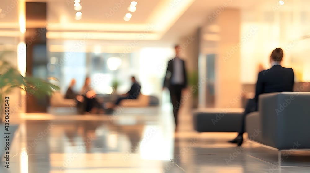 Blurred modern banking lounge with professionals in the background, Blurred modern banking lounge with professionals in the background,