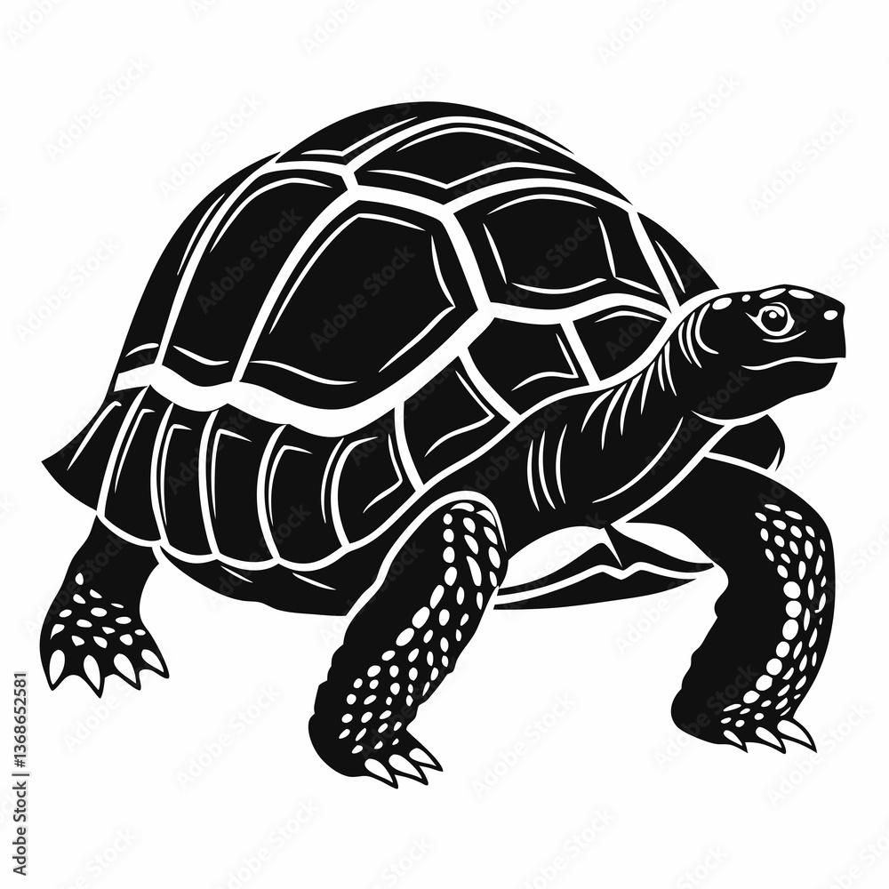 Fototapeta premium sulcata tortoise black silhouette icon vector