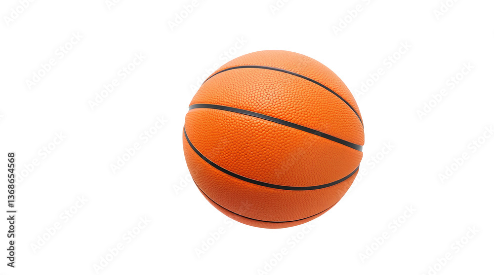 Fototapeta premium Photo of basketball with black lines isolated on transparent background.png