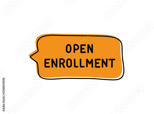 Open Enrollment. Badge, icon, logo vector design illustration on white background