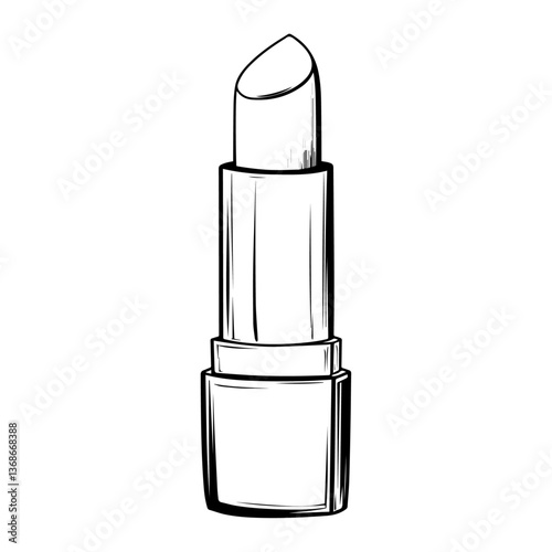 lipstick drawing isolated on transparent background