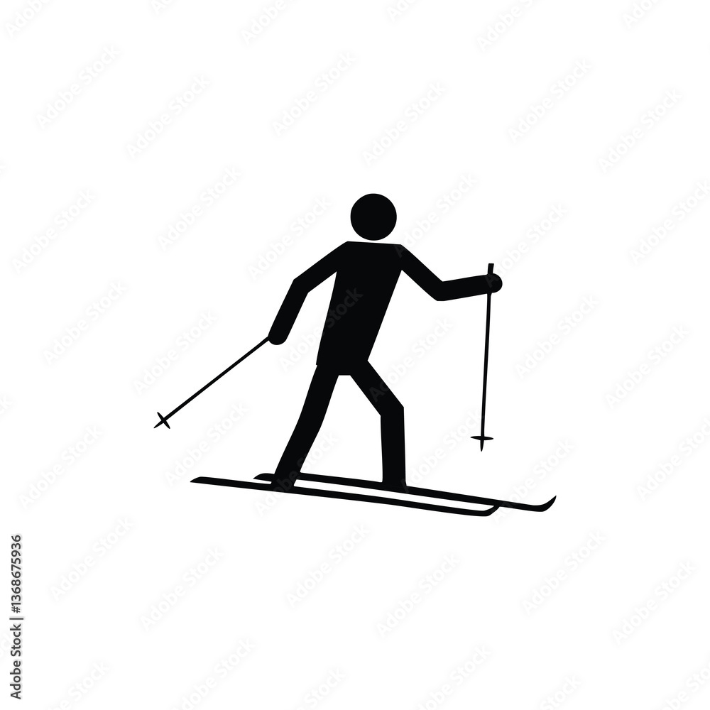 silhouette of skiing silhouette of skiing
