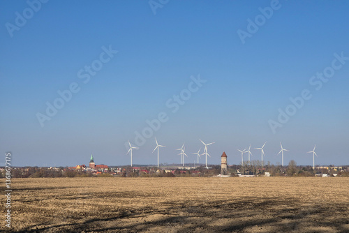Białogard - widok z oddali wczesną wiosną