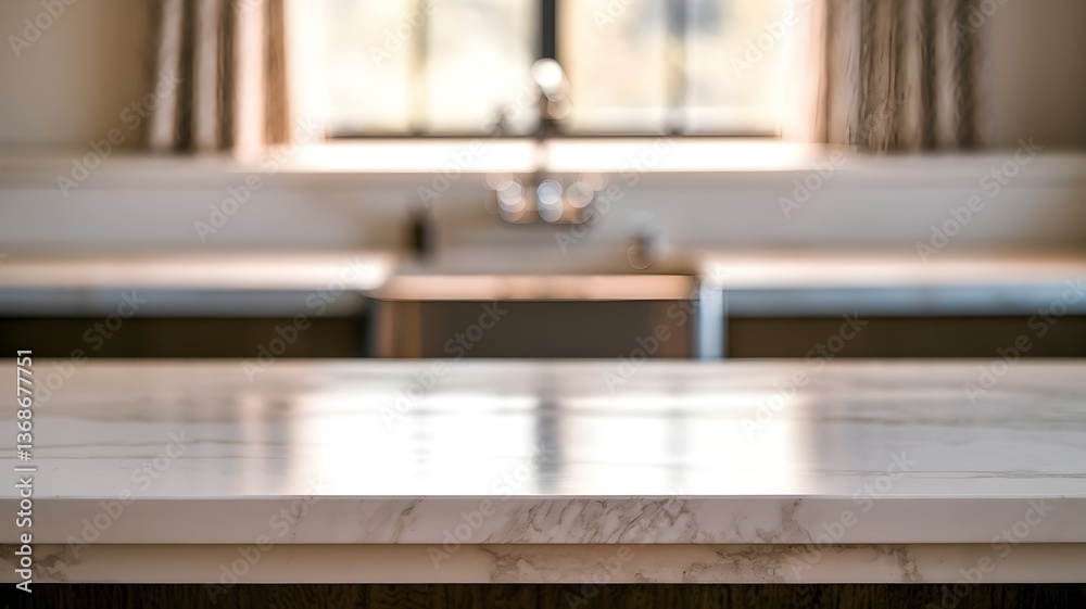 Marble kitchen countertop with smooth veining Marble kitchen countertop with smooth veining