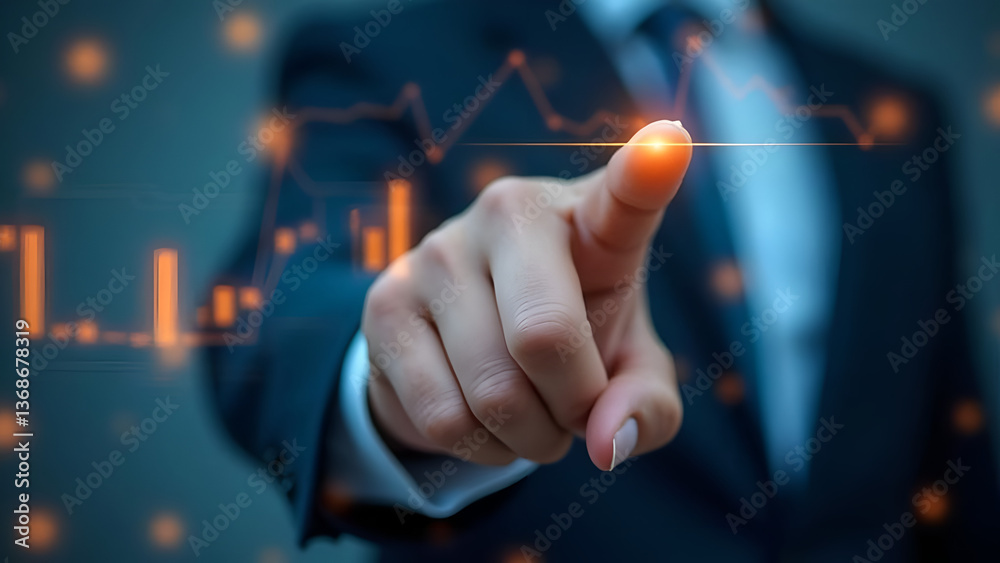 businessman touching virtual screen businessman touching virtual screen