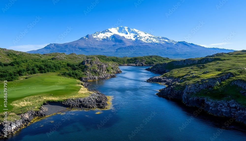 Naklejka premium Coastal Golf Course View