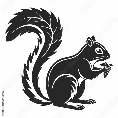 squirrel black silhouette icon vector