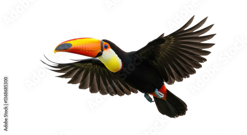 Fototapeta Naklejka Na Ścianę i Meble -  Isolated Flying Toucan