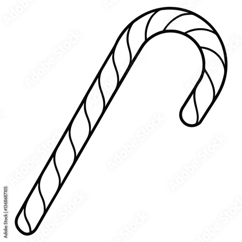 Candy cane line art Vector