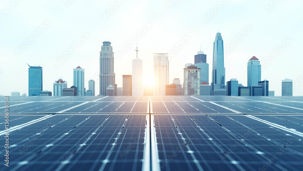 Top View City with Solar Panels: Sustainable Energy & Green Technology Top View City with Solar Panels: Sustainable Energy & Green Technology