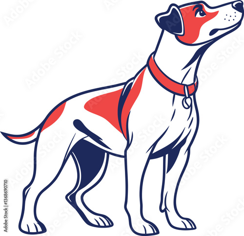 Loyal Companion: A meticulously crafted illustration of a dog, with its alert gaze and posture, evokes a sense of companionship, innocence, and unwavering loyalty.