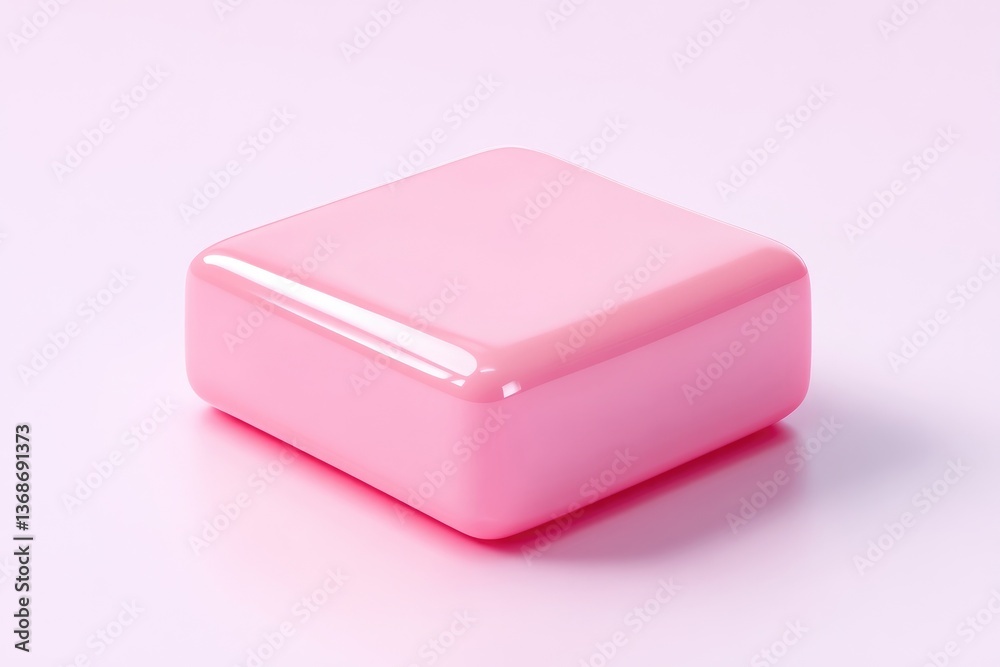 Pink square block, glossy surface Pink square block, glossy surface