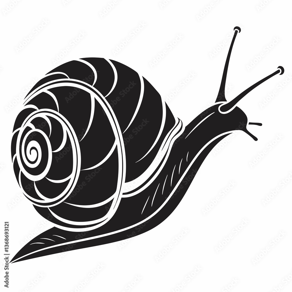 snail black silhouette icon vector