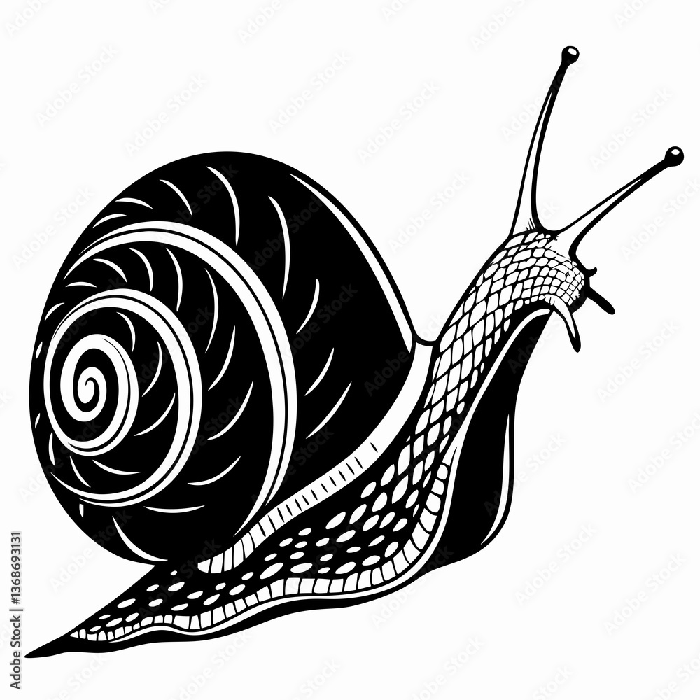 snail black silhouette icon vector