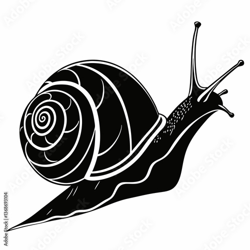 snail black silhouette icon vector