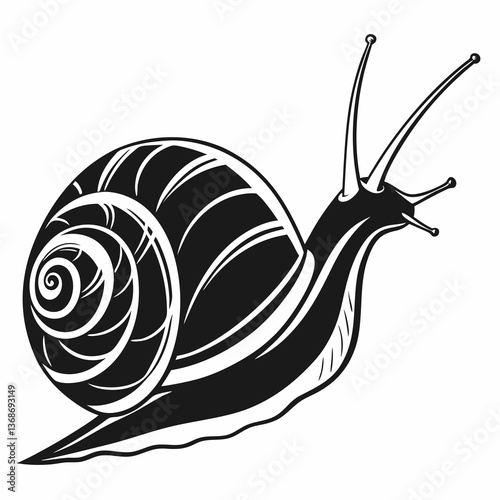 snail black silhouette icon vector