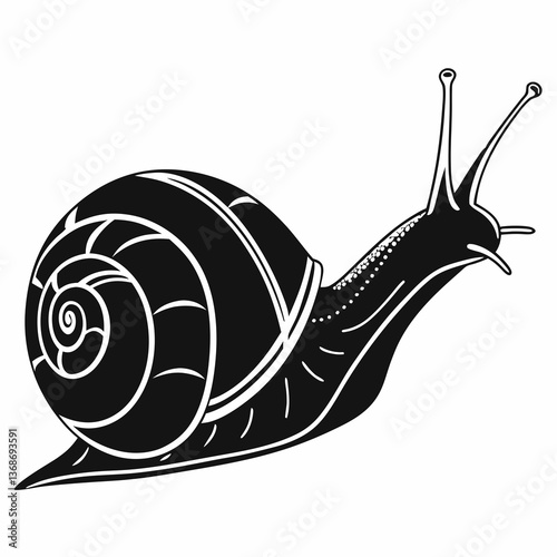 snail black silhouette icon vector