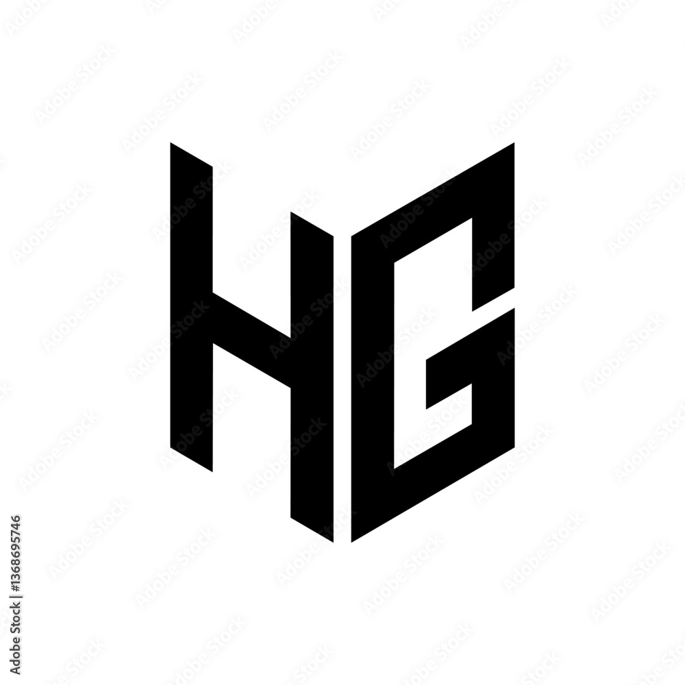 Fototapeta premium Letter Hg with modern security business monogram logo