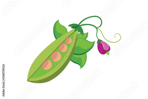 green peas with leaves