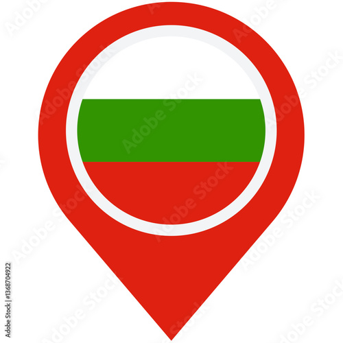 Discover the vibrant spirit of Bulgaria, a red and white map pin showcasing its flag, symbolizing travel and exploration. Free Download Discover the vibrant spirit of Bulgaria, a red and white map pin showcasing its flag, symbolizing travel and exploration. - GFXLoad
