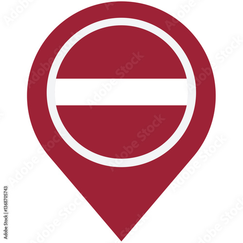 Free Download A Latvian flag proudly displayed on a map marker, symbolizing national pride and location, in deep burgundy and white tones. - GFXLoad