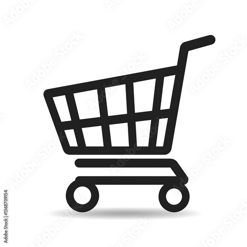 Wallpaper Mural Online Shopping Cart Icon: E-commerce Vector Symbol for Digital Commerce and Checkout Transactions Torontodigital.ca