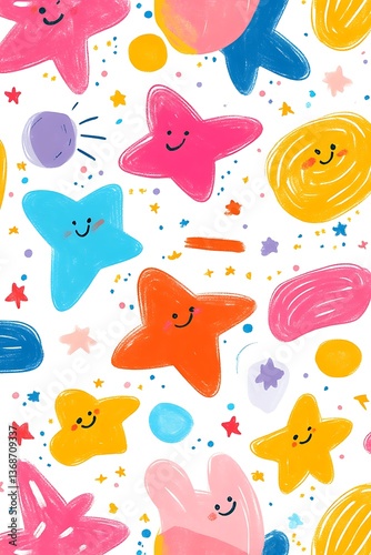 Cheerful star and sun pattern.