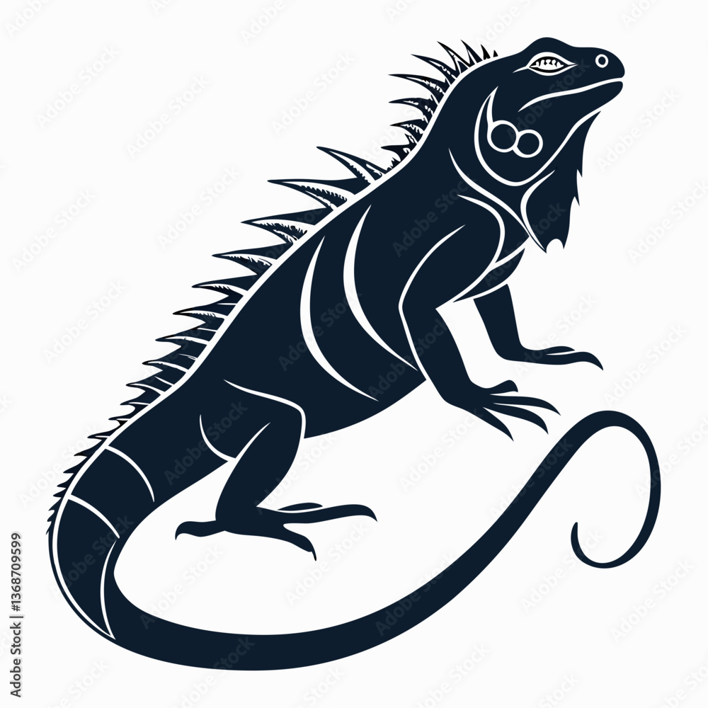 Fototapeta premium Iguana silhouette icon vector