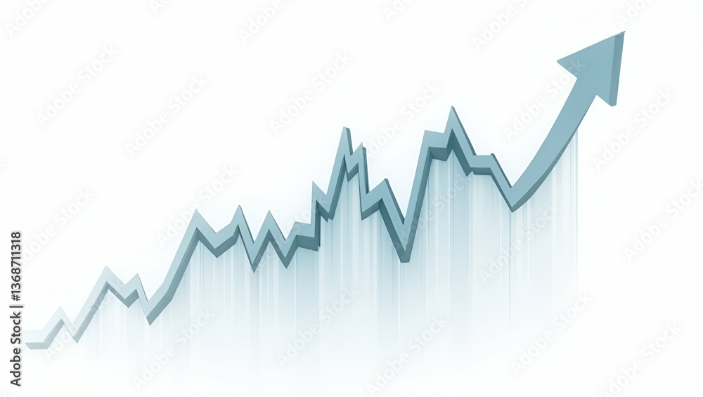 3D Double Exposure Graphic: Stock Market & Forex Trading Charts Icon on White Background 3D Double Exposure Graphic: Stock Market & Forex Trading Charts Icon on White Background
