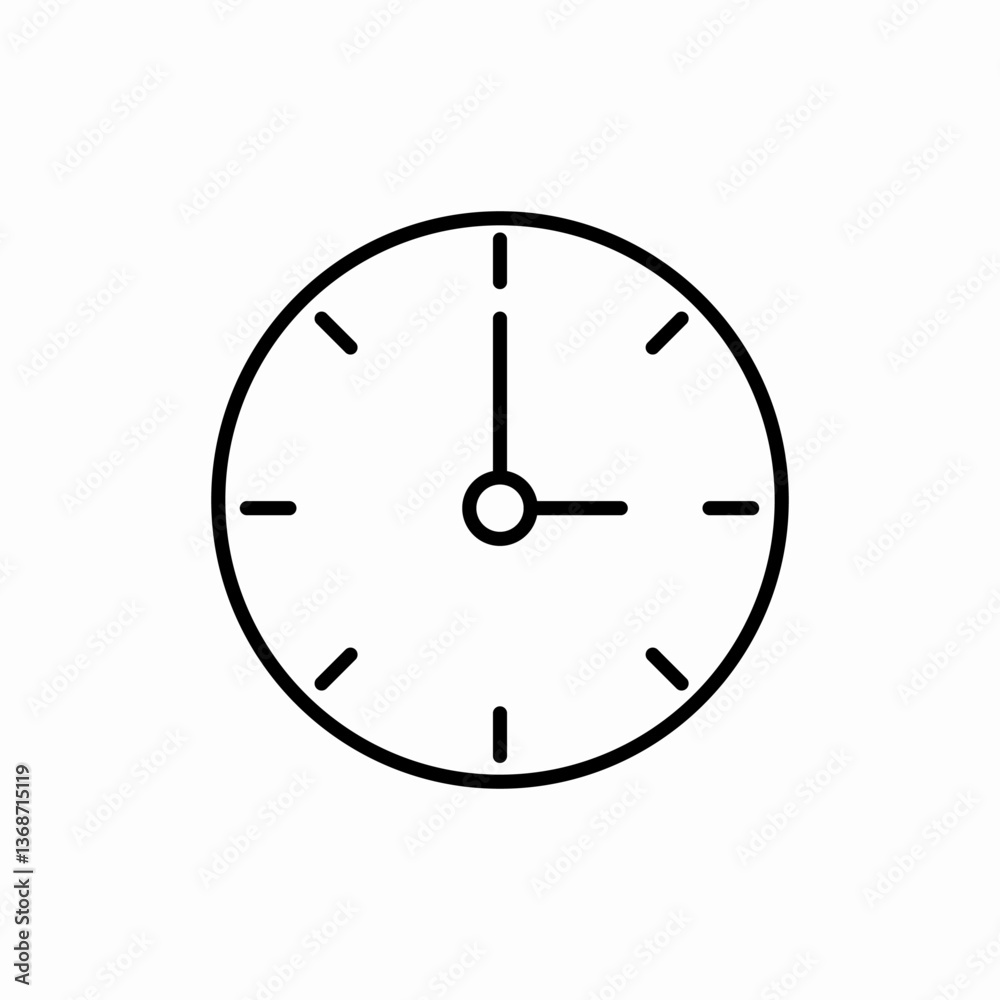 Wall clock time icon vector sign Wall clock time icon vector sign