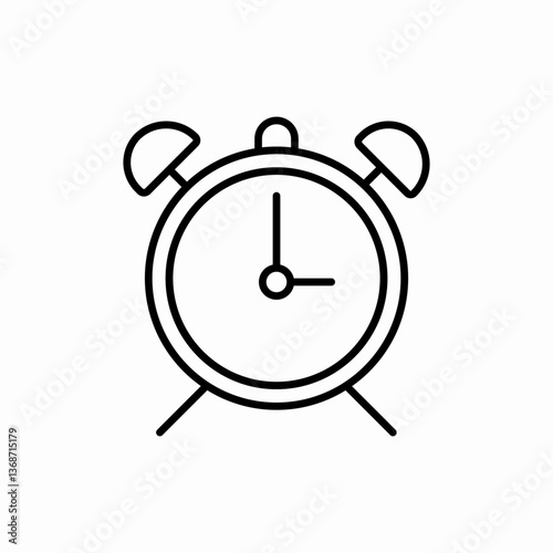 Alarm clock time icon vector sign