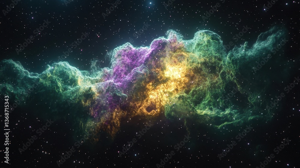 Fototapeta premium Vibrant Abstract Nebula Explosion Capturing the Splendor of a Celestial Supernova in Cosmic Space