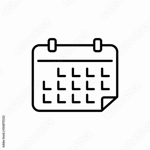 Calendar date month icon vector sign
