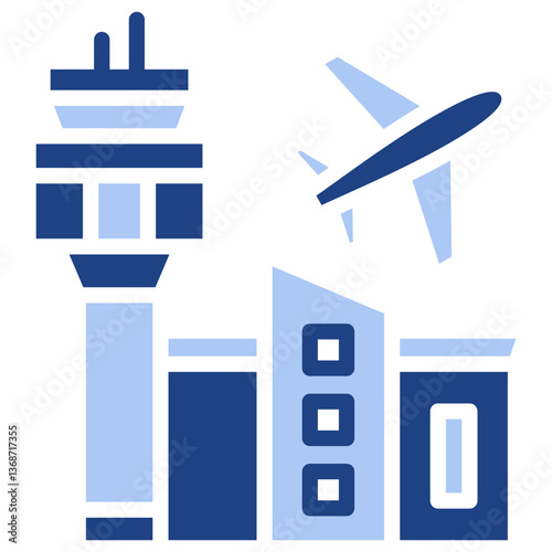 Airport Flat Blue Icon